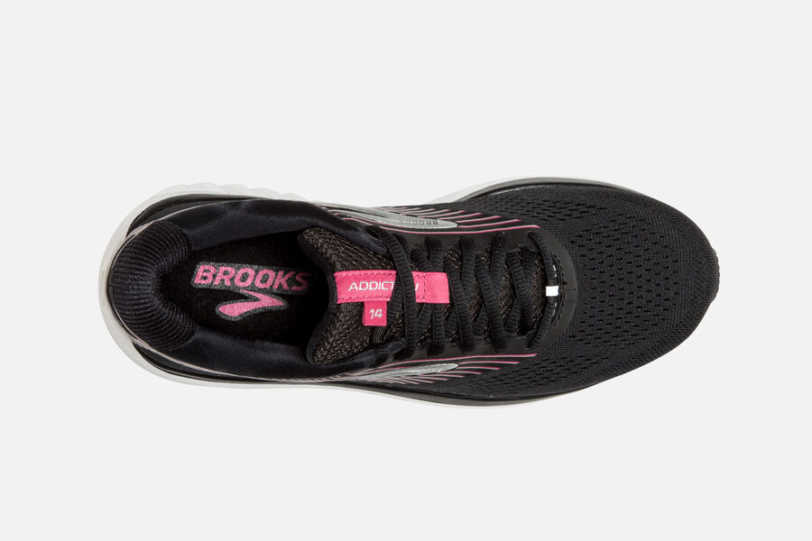 Brooks Addiction 14 Road Loopschoenen Dames - Zwart/Roze/Zilver - 713284AZJ